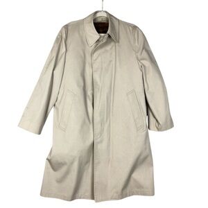 London Fog trench coat mid length removable lining 38 short tan traditional